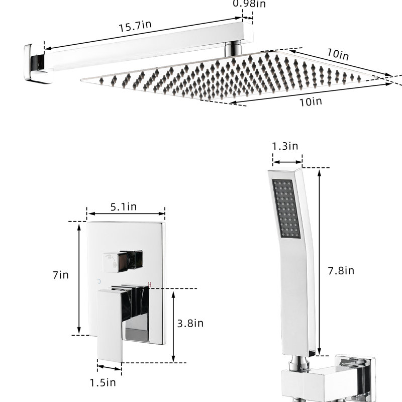 Système de douche à pluie classique Classic, Nickel poli