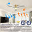 52 Inch Decorative Led Ceiling Fan With Dimmable Led Light 6 Speed Remote 3 Solid Wood Blades Reversible Dc Motor For Living Room