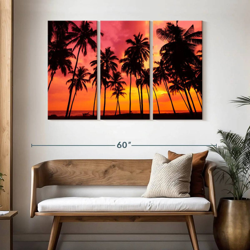 Gillard Sunset Beach Palmiers, H 32 po x l 50 po