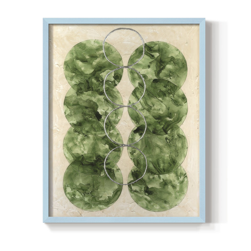 Generative Spirit I Framed Print - Solid Wood, 15" H x 12" W, Blue