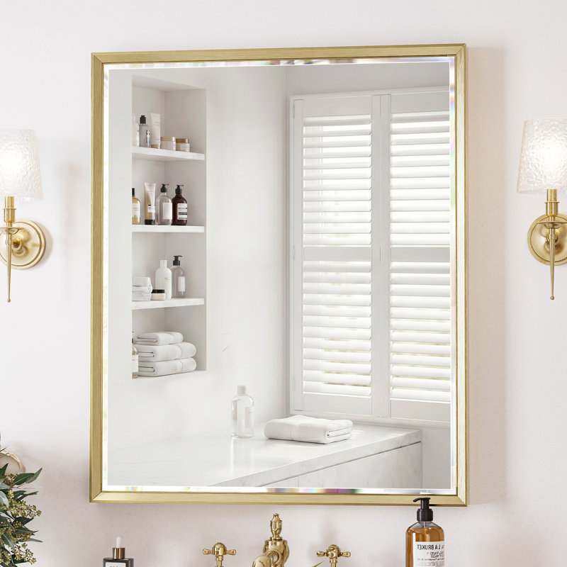 Miroir de salle de bain, Doré, 30''×36''