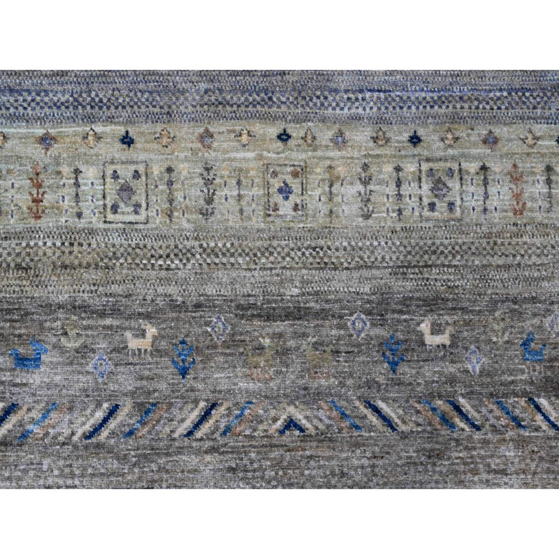 Tapis oriental noué à la main Kashkuli Gabbeh 7 pi 10 po x 9 pi 9 po gris 25B97C87DAC94DCD8EE7479EB12A6AF6