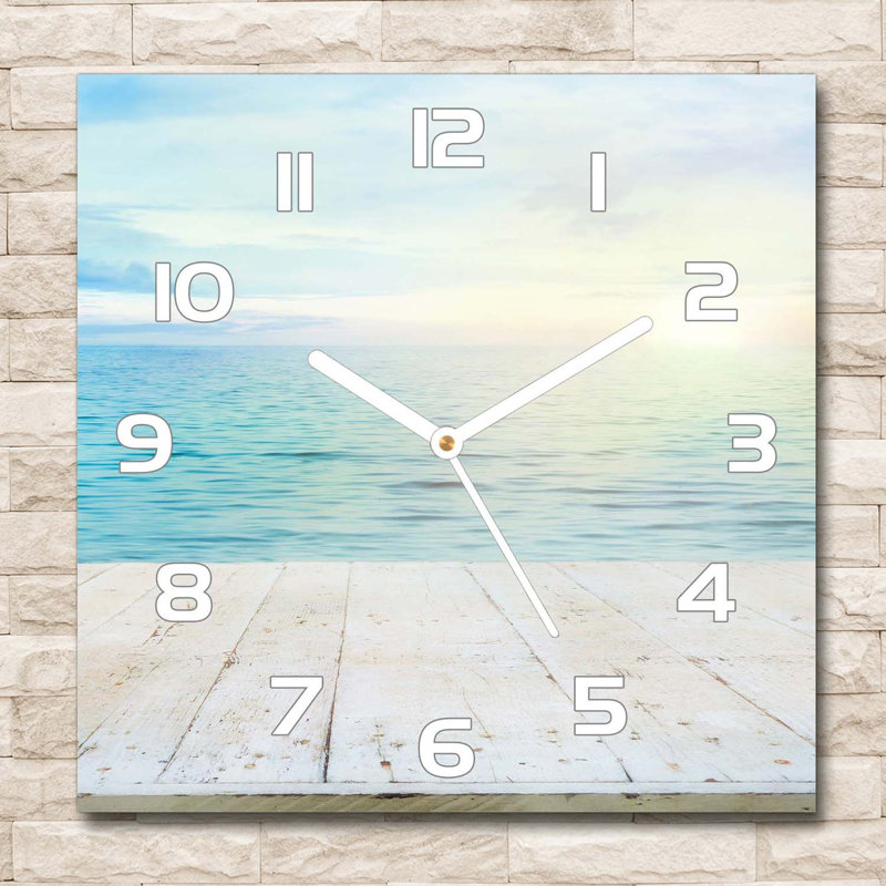 Helbona Glass Wall Clock, White