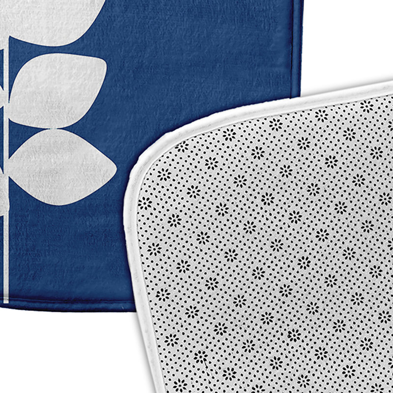 Tapis de bain Botanical Blooms, L 17 po x L 24 po, Bleu