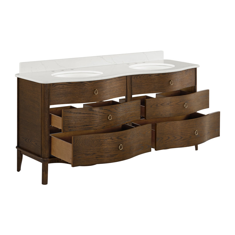 Grace 72" Bathroom Vanity In Natural Enhanced Oak, 72", Enhanced Brown Oak