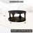 Antique Black Solid Wood Round Coffee Table With Storage