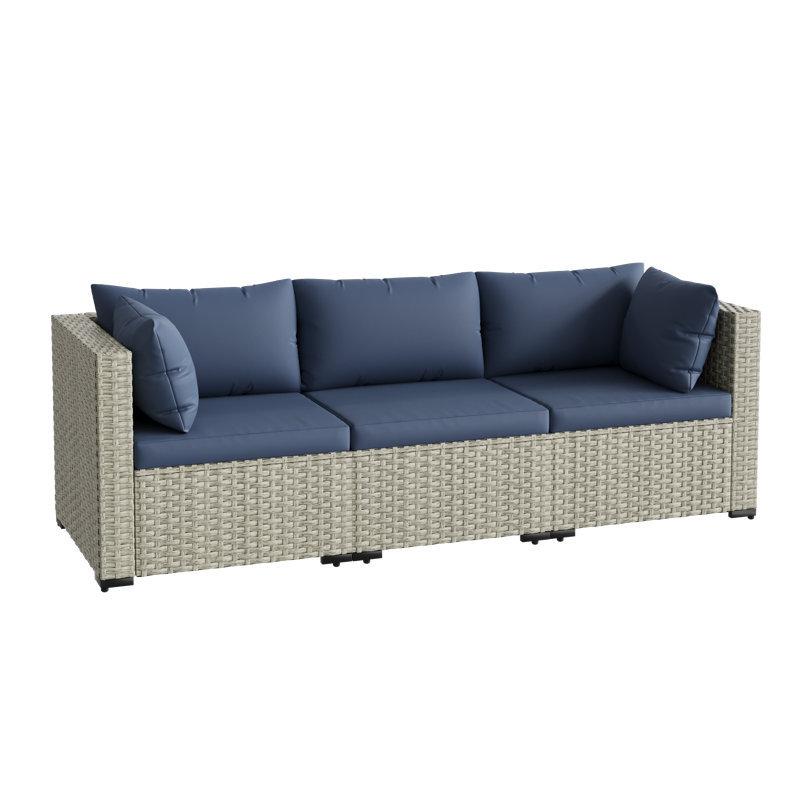 Ensemble de 2 chaises d'angle pour l'extérieur en osier, Marine