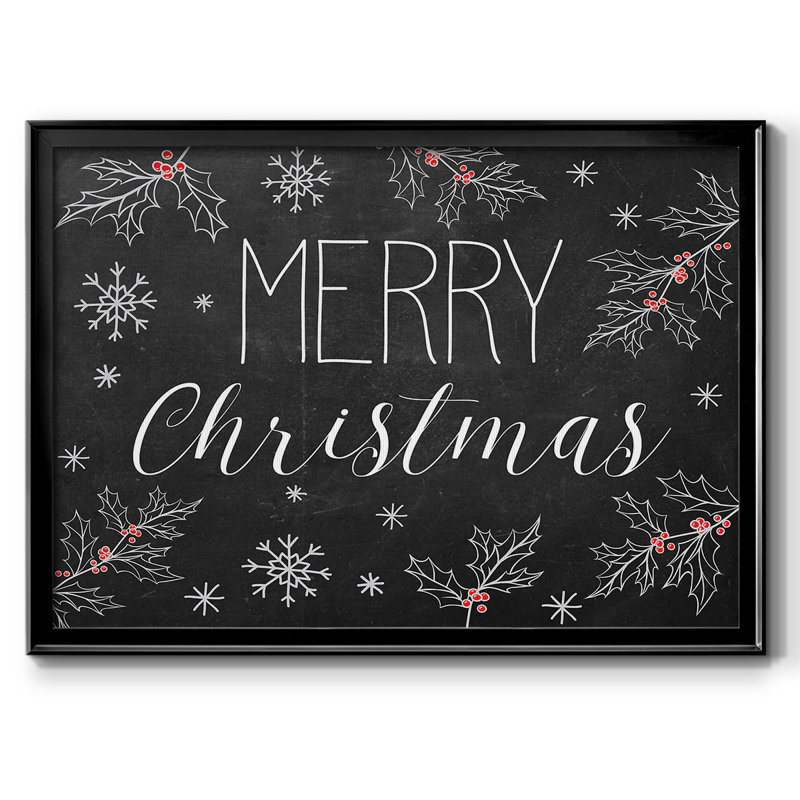 "Merry Christmas Chalkboard", art textuel sur toile, Noir, H 18 po x l 26 po x P 1,5 po