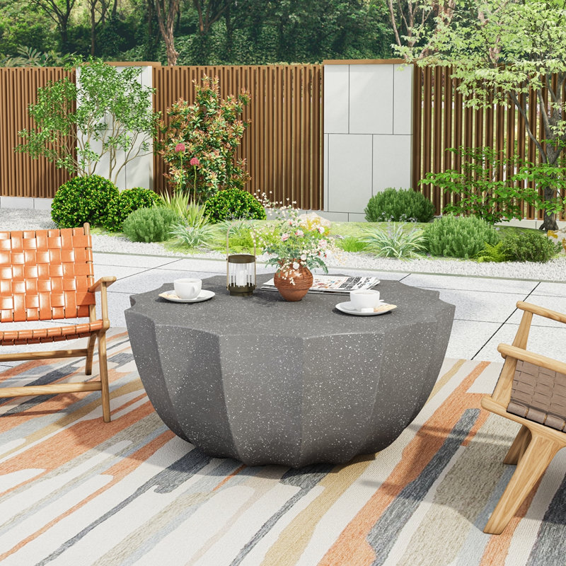 Table basse d'extérieur imperméable élégante 35,43 po, Gris