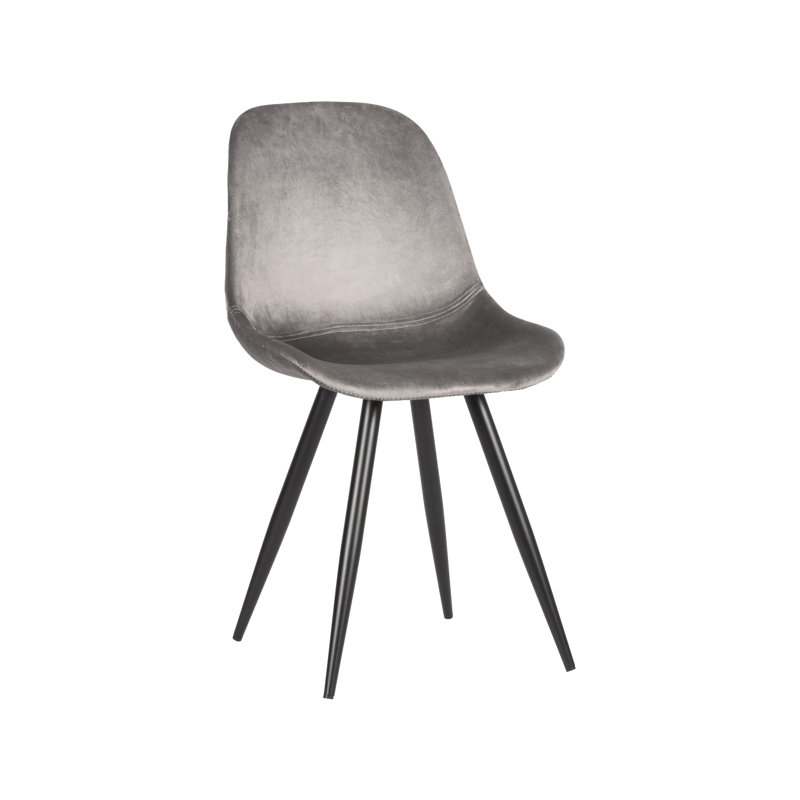 Dolezal 49cm H Velvet Upholstered Side Chair, Grey