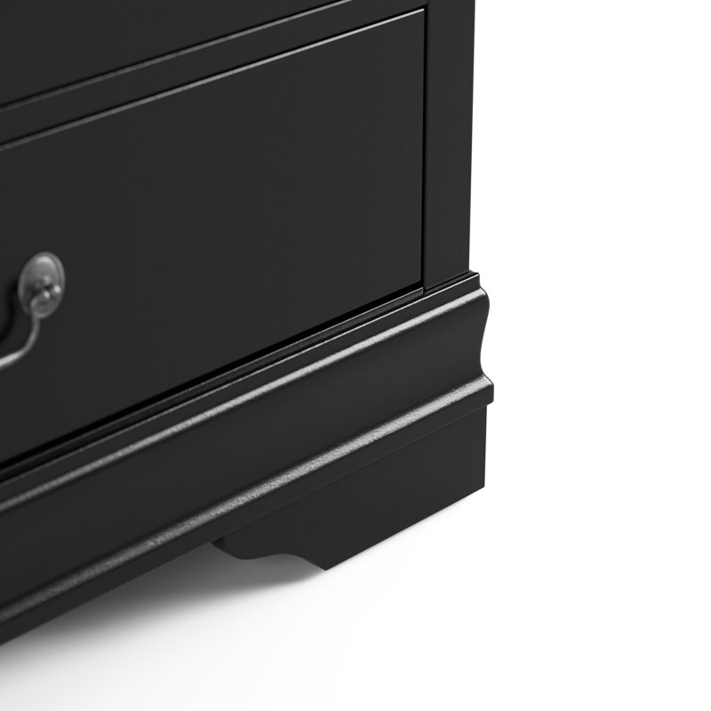 Commode en bois 6 tiroirs Aberdeen, Noir
