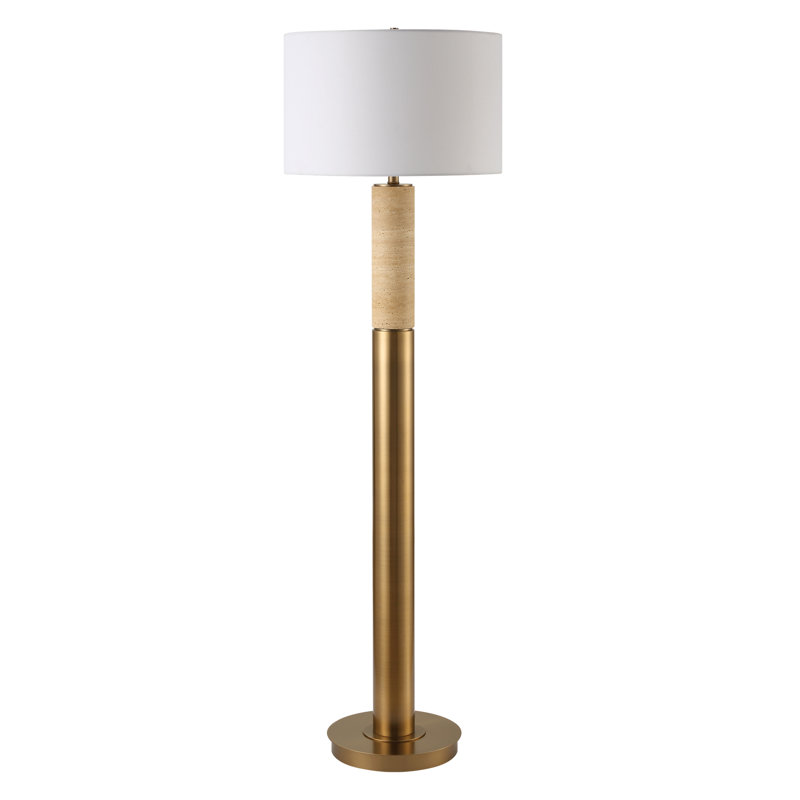 Lampe sur pied en travertin Parez
