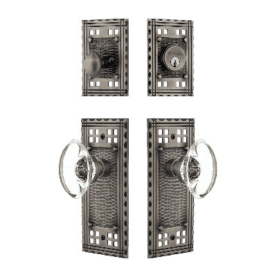 Nostalgic Warehouse Craftsman Entry Set with Oval Clear Crystal Knob