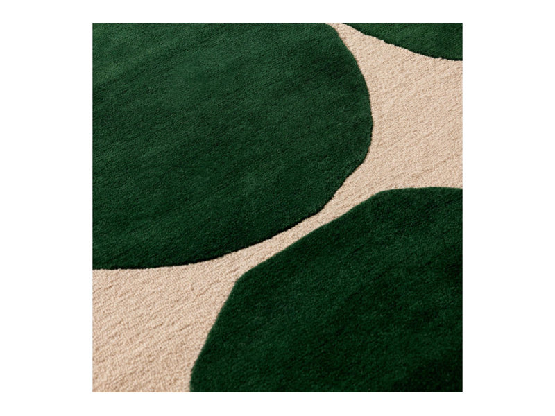 Hand Tufted Geometric Area Rug in Green