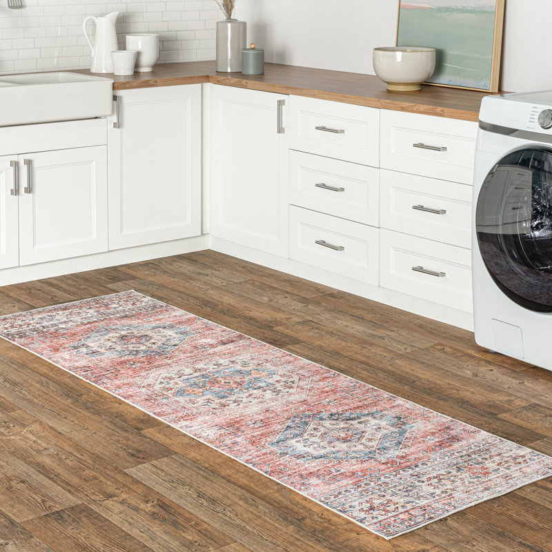Tapis lavable à la machine Eckhoff Medallion, Tapis de couloir 2 pi 6 po x 8 pi