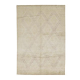 Silk Geometric Area Rug in Beige