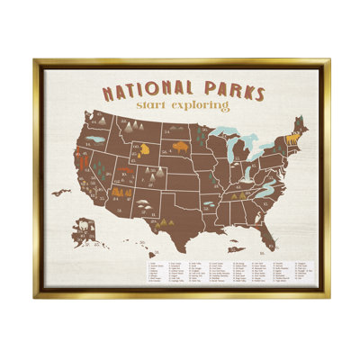 " Start Exploring National Parks Map United States " by Daphne Polselli