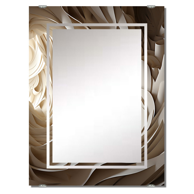 Feather Spiral IV - Abstract Geometric Decorative Wall Mirrors MIR137463, 32" x 24"