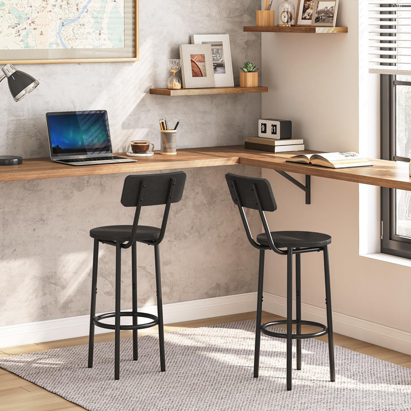 Margrate Counter Stool with Metal Frame, Black