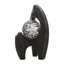 Abstract Resin Statue Object with Crystal Glass Accent for Home Decor - Decorative Figurine for Living Room Decoration - Black & Clear-1844133253