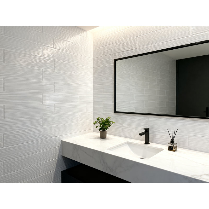 Monroe 4 in. x 16 in. Diamond Grade Glass Straight Edge Large Format Subway Decorative Kitchen & Bathroom Wall Tile