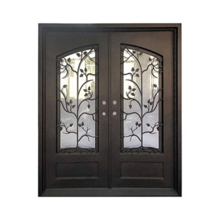 Trellis Nature-Inspired Iron Double Doors