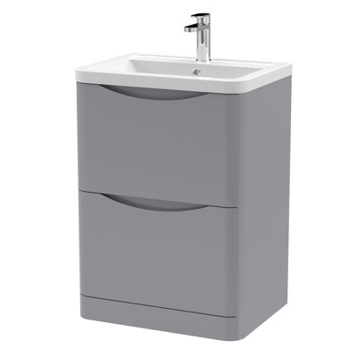 Lunar 600mm Single Bathroom Vanity with Integrated Vitreous China Basin