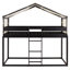 Lit superposé simple en bois avec tente-124917814