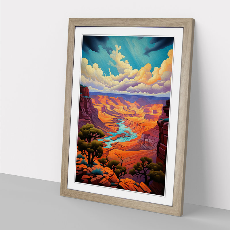 Grand Canyon Tachisme Art - Framed Print