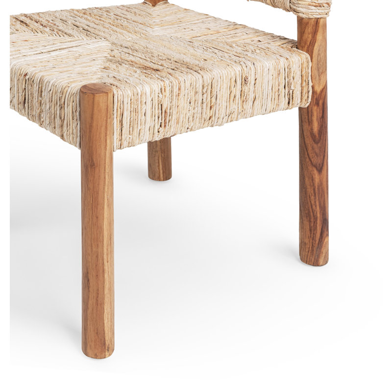 Elissa Set of 2 Abaca Dining Chairs, Natural, Natural