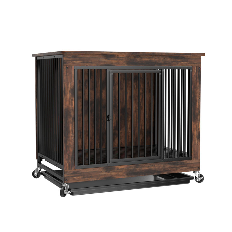 Cage pour chien avec deux portes - chenil avec plateau et plateau amovibles