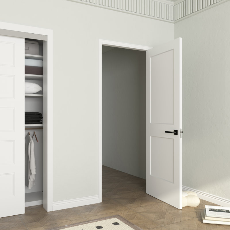 30 po x 80 po Dalle de porte intérieure moulée en composite blanc 2 pièces, 30 po x 80 po