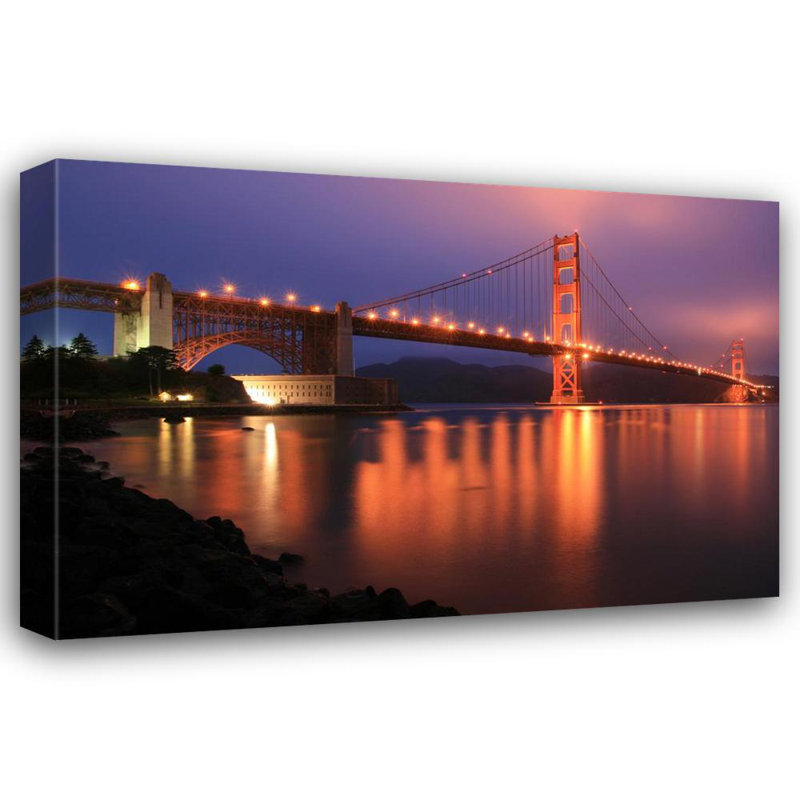 Golden Gate Bridge de nuit, H 27 po x l 40 po