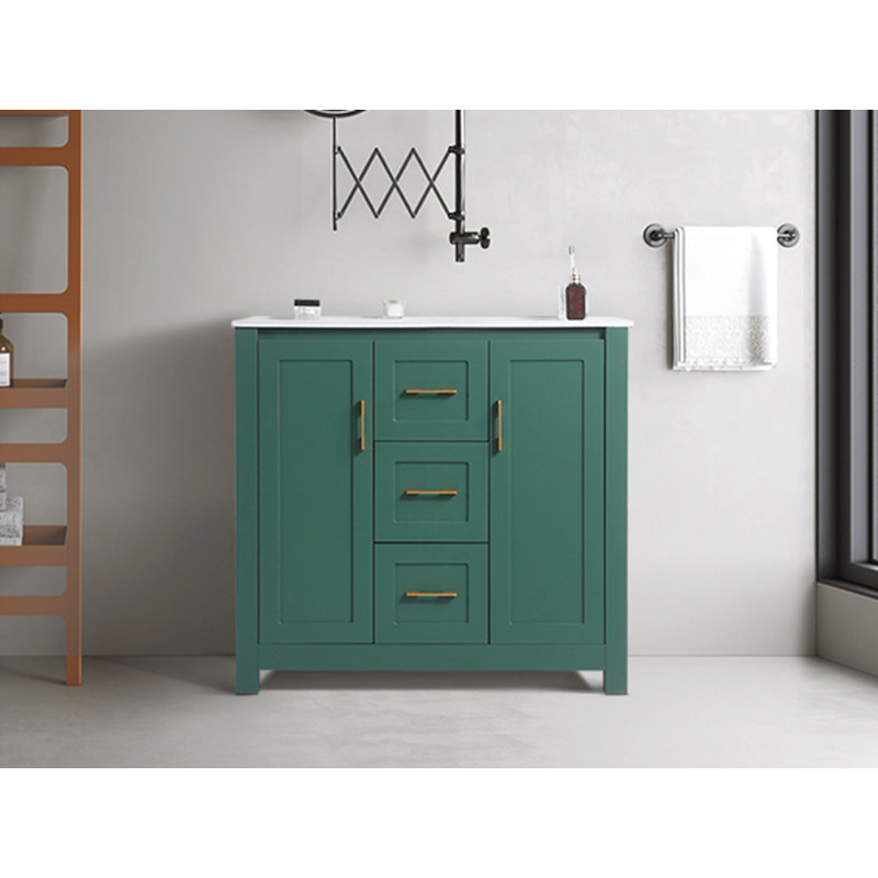 36" Bathroom Vanity With Sink, Green