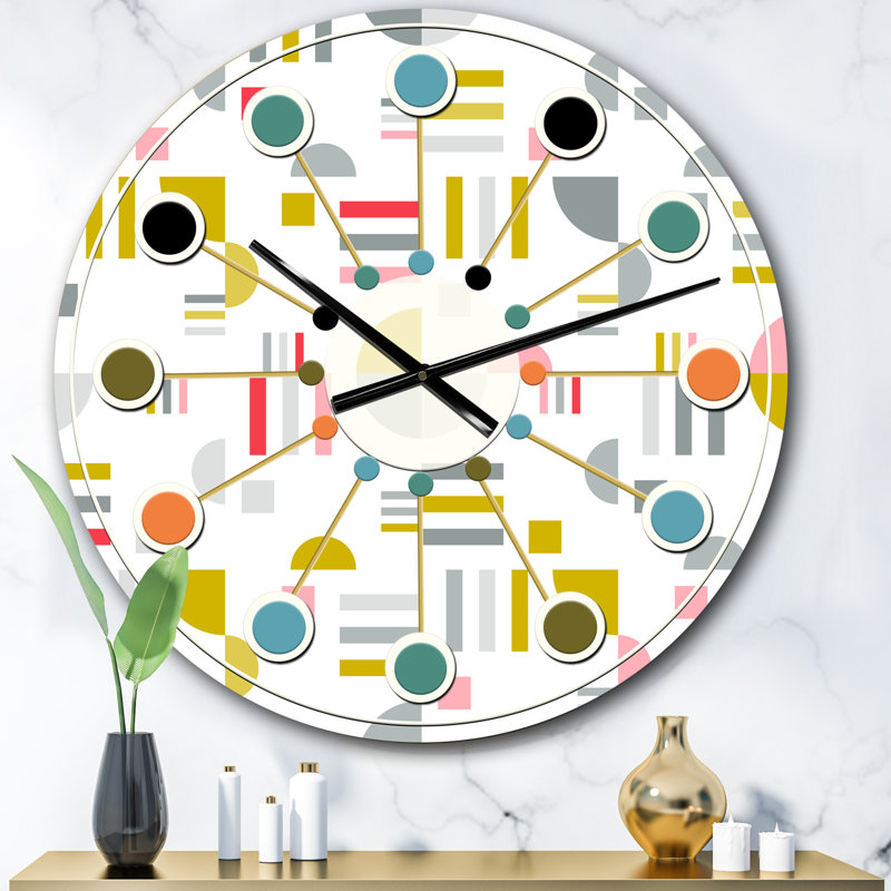 Horloge murale rétro de conception abstraite moderne du milieu du siècle, Surdimensionné