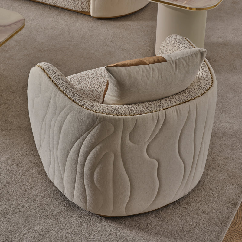 Gineverra Accent Chair - Biscotti/Ivory Gold