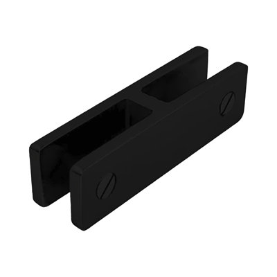 39A844B99F2C4569A0CEE532B9CD36E4 Glass To Glass Bracing Clamp 180 Degree Type 3/8" to 1/2" Glass Thickness Compatibility Matte Black Finish