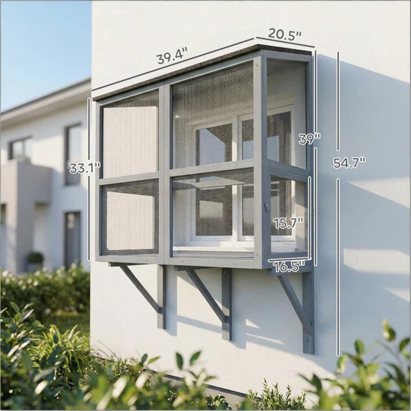 Window Box Cat House,Cat Enclosure,Outdoor Catio