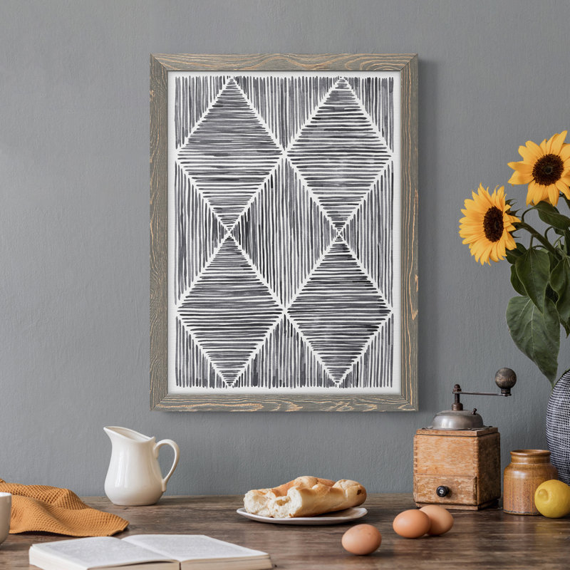 Vibrato III, toile encadrée de qualité supérieure - prête à être accrochée, Gris, H 24 po x l 20 po x P 1 po