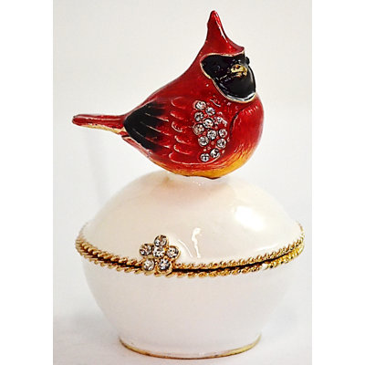 Cardinal Bird Metal Decorative Box