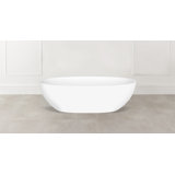 Barcelona Painted 66-7/8" x 31-3/4" Freestanding Soaking Bathtub in Volcanic Limestone with Overflow Hole