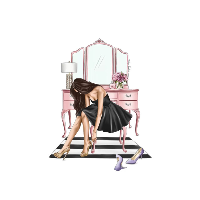 Petite robe noire par Elza Fouche - Toile tendue avec châssis sur toile tendue, H 60 po x l 40po x P 1,5 po