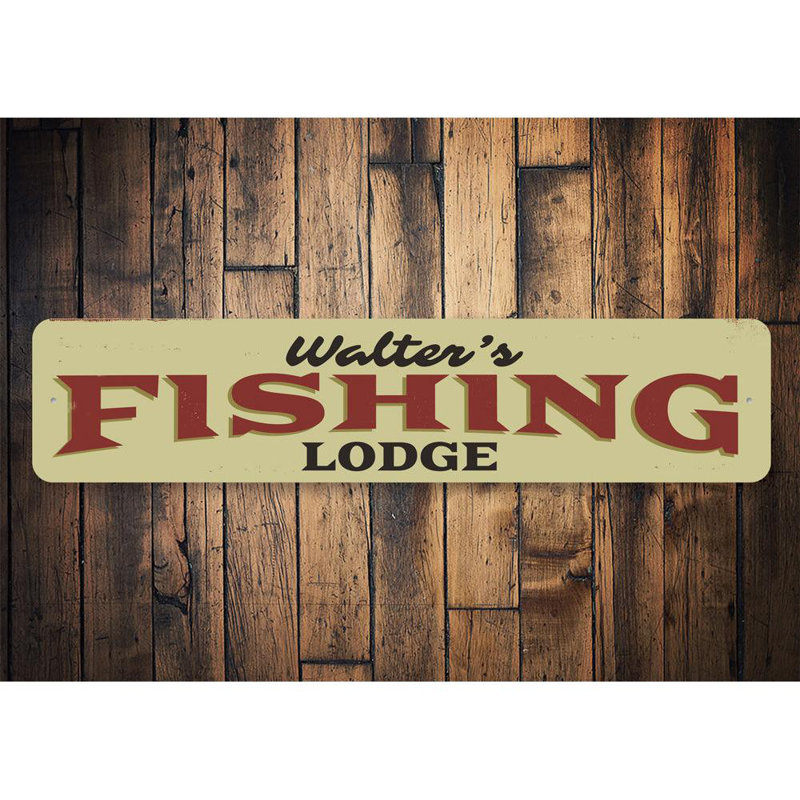 Enseigne de pêche en aluminium, H 6 po x l 24 po x P 0,063 po