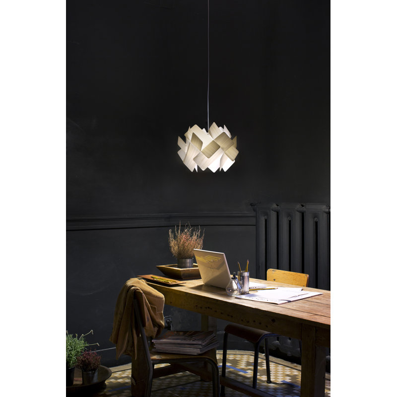 1 - Light Pendant, E26 Base, Natural Cherry, Matte Black