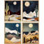«Midnight Moon Cactus Desert Dune Nature», ensemble de 4 reproductions de cadres photo simples-97782110-97782116