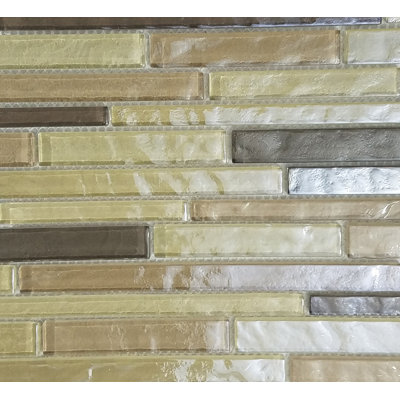 Geo 12 in. x 12 in. Textured Glass Straight Edge Brick Mosaic Wall & Pool Tile