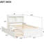 Lit simple avec lit gigogne et bibliothèque en blanc - Compartiments de rangement polyvalents pour la chambre à coucher-1489842538-1489842539