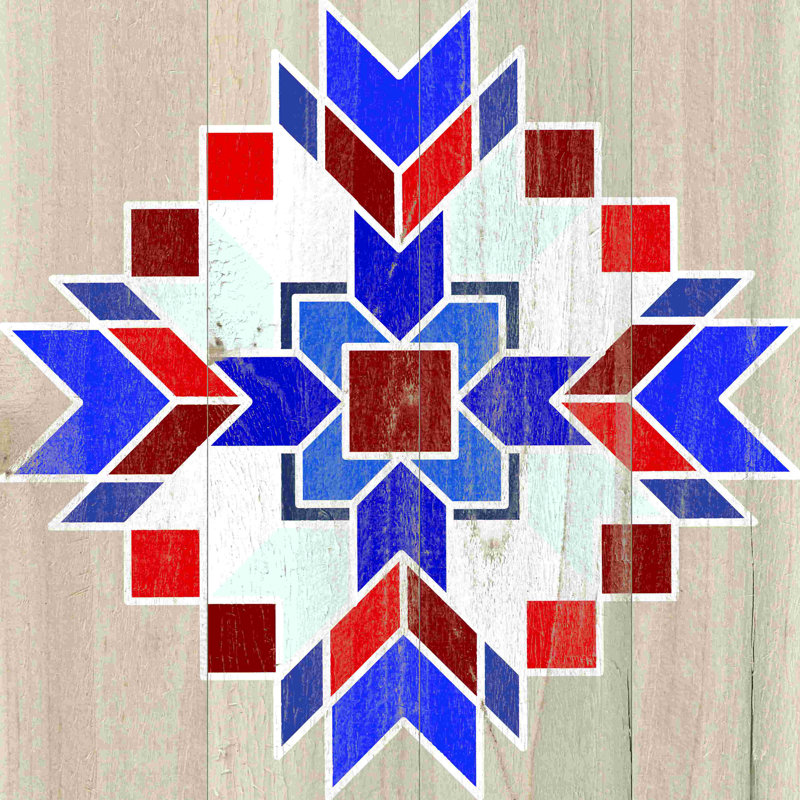 «Patriotic Geometic Medallion 2», impression sur toile tendue, H 12 po x l 12 po