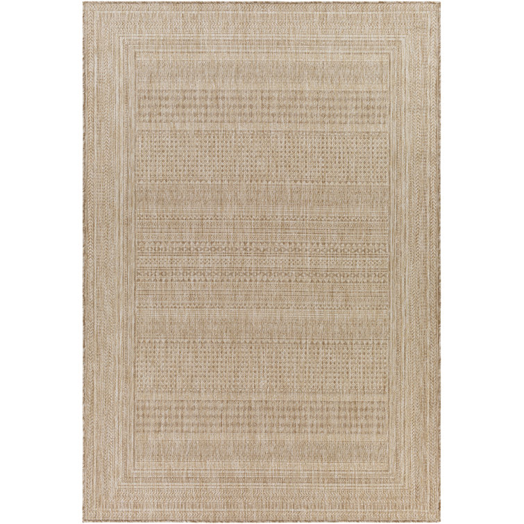 Camar Oriental Indoor/Outdoor Area Rug in Khaki