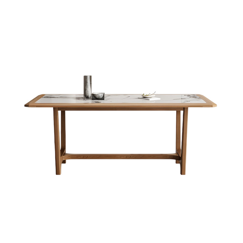 Vesro Solid Wood Base Dining Table, 29.52"H x 62.99"L x 31.49"W
